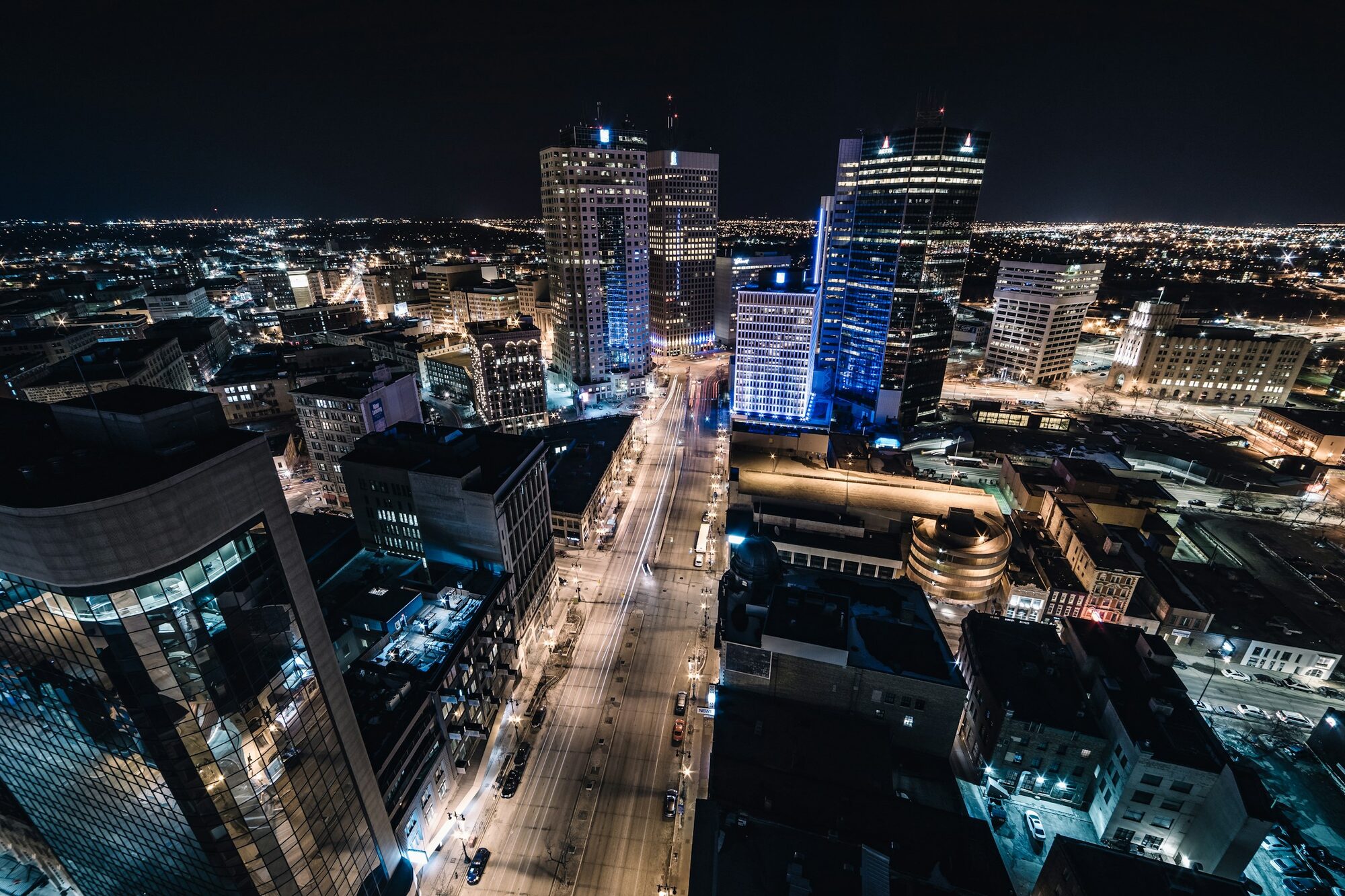 Downtown Winnipeg at night